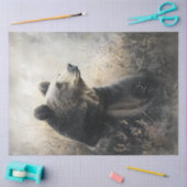 Papier Mousseline Découpage Ours sauvage Cadre naturel en champ (Artisanat)