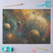 Papier Mousseline Decoupage Outer Space Galaxies Stars Planets (Artisanat)