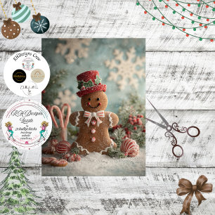 Papier Mousseline Découpage Pain d'épices Noël Scène de Noël