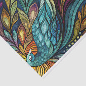 Papier Mousseline Découpage Paon Arc-en-ciel (Détail)