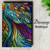 Papier Mousseline Découpage Paon Arc-en-ciel