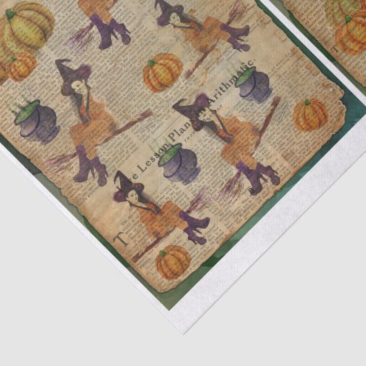 Papier Mousseline Découpage papier Citrouille Halloween Witch (Détail)