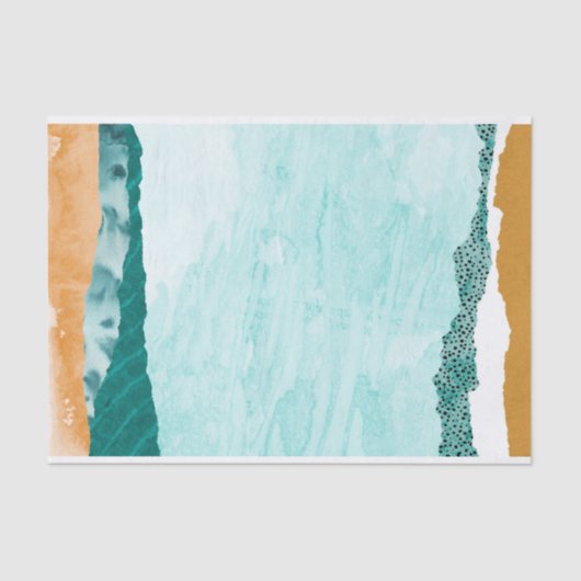 Papier Mousseline Découpage papier de la rivière bleue Abstraite (Recto)