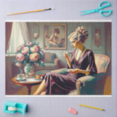 Papier Mousseline Découpage Papier Tissu Art Déco Dame (Artisanat)