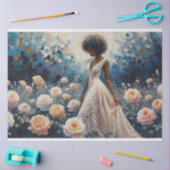 Papier Mousseline Découpage Papier Tissu Dame De Design Rose (Artisanat)