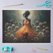 Papier Mousseline Découpage Papier Tissu Fluro Orange Poppies Femme (Artisanat)