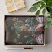 Papier Mousseline Découpage Papier Tissu Roses floral foncé (Cadeau)