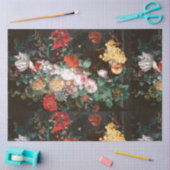 Papier Mousseline Découpage Papier Tissu Roses floral foncé (Artisanat)