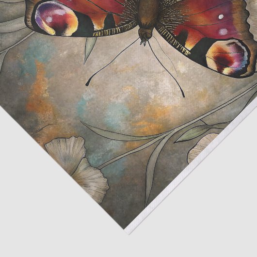 Papier Mousseline Découpage papillon de paon (Détail)