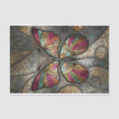 Papier Mousseline Découpage papillon en verre tendu (Recto)