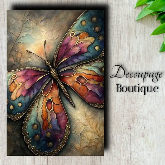 Papier Mousseline Découpage papillon métallique
