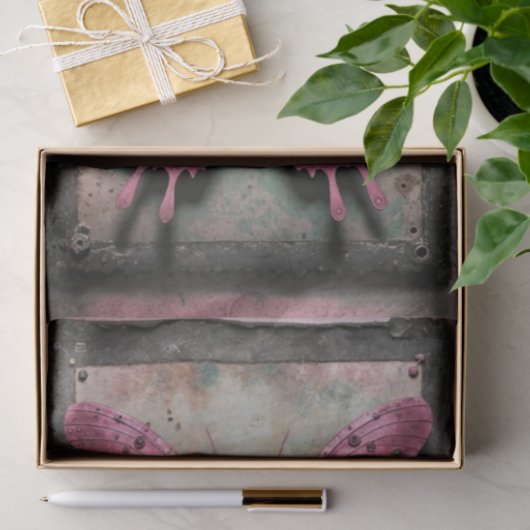 Papier Mousseline Découpage papillon métallique Steampunk (Cadeau)