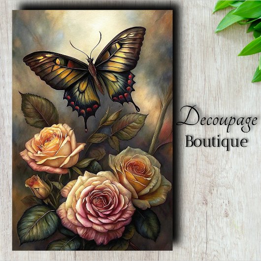 Papier Mousseline Découpage papillon Rose victorien