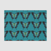 Papier Mousseline Découpage papillon turquoise (Recto)