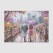 Papier Mousseline Découpage Pastel City Rain Walk (Recto)