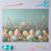 Papier Mousseline Découpage Pastel Oeufs de Pâques et fleurs (Artisanat)