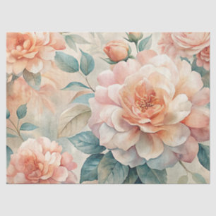 Papier Mousseline Découpage Pastel Peach d'aquarelle vintage