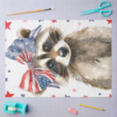 Papier Mousseline Découpage Patriotic Raccoon Whimsical 4 juillet (Artisanat)