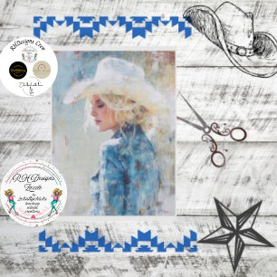 Papier Mousseline Découpage Pays Femme Pastel Peinture à l'huile