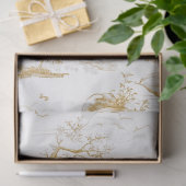 Papier Mousseline Découpage paysage chinois (Cadeau)