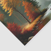 Papier Mousseline Découpage paysage de la forêt d'automne (Détail)