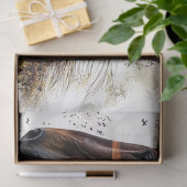 Papier Mousseline Découpage Paysage Double exposition Cheval & Forêt (Cadeau)