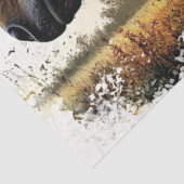 Papier Mousseline Découpage Paysage Double exposition Cheval & Forêt (Détail)