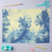 Papier Mousseline Découpage Paysage Français Palette Bleu Blanc (Artisanat)