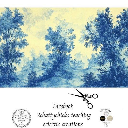 Papier Mousseline Découpage Paysage Français Palette Bleu Blanc