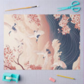 Papier Mousseline Découpage Paysage japonais Atmosphère romantique (Artisanat)