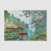 Papier Mousseline Découpage paysage, papier de tissus (Recto)