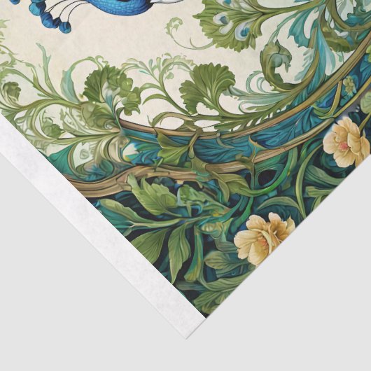 Papier Mousseline Découpage Peacock Art nouveau (Détail)