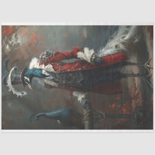 Papier Mousseline Découpage Peacock vintage (Recto)