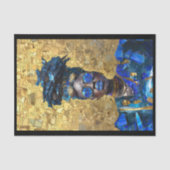 Papier Mousseline Découpage Peau foncée Bleu lèvre Femme Faux Mosaïq (Recto)