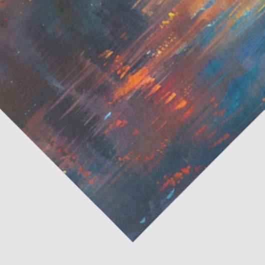 Papier Mousseline Découpage Pêche dynamique Vue lac (Détail)