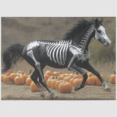 Papier Mousseline Découpage Peint noir Stallion Cheval squelette (Recto)