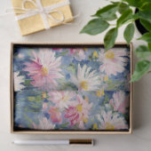 Papier Mousseline Découpage Peint Rose Daises (Cadeau)