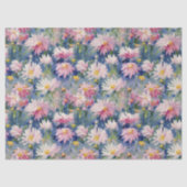 Papier Mousseline Découpage Peint Rose Daises (Recto)