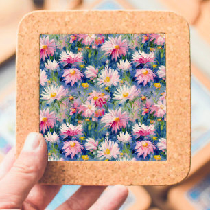 Papier Mousseline Découpage Peint Rose Daises