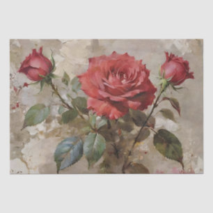 Papier Mousseline Découpage peinture à l'huile d'art rose