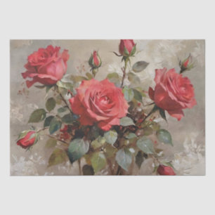 Papier Mousseline Découpage peinture à l'huile d'art rose