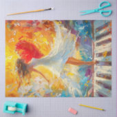 Papier Mousseline Découpage Peinture à l'huile pour femme lunaire su (Artisanat)