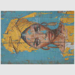 Papier Mousseline Découpage peinture Abstraite Teals afro-américains