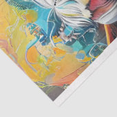 Papier Mousseline Découpage Peinture de vache épicée lunaire (Détail)