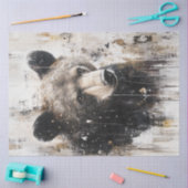 Papier Mousseline Découpage Peinture d'ours d'art Abstrait Texturé (Artisanat)