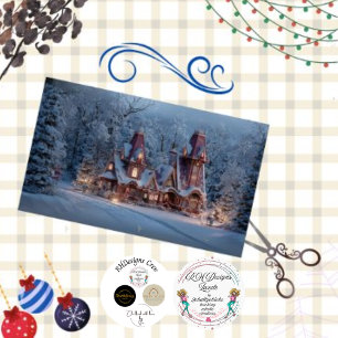 Papier Mousseline Découpage Père Noël Ancien Charme Cottage Irlandai