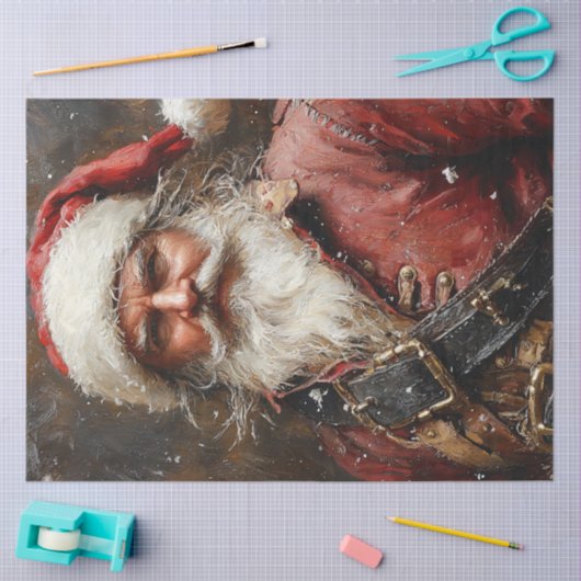 Papier Mousseline Découpage Père Noël comme pirate (Artisanat)