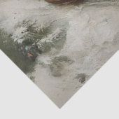 Papier Mousseline Découpage Père Noël Hiver Sleigh Ride Scène (Détail)