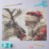 Papier Mousseline Découpage Père Noël mystique & Rudolph Nez à Nez (Artisanat)
