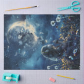 Papier Mousseline Découpage Petite fille terrain Dandelions & Lune (Artisanat)